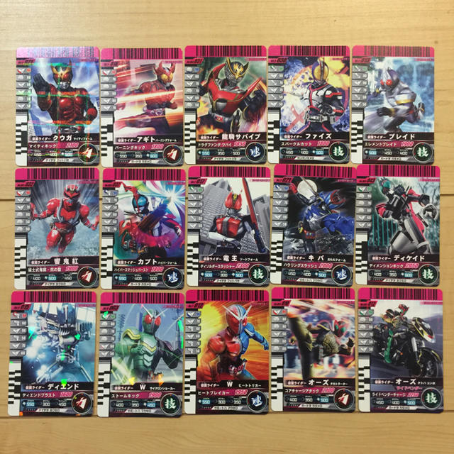 仮面ライダーバトル ガンバライド(カメンライダーバトルガンバライド)のディケイドライバー対応☆ガンバライド カード15枚セット☆仮面ライダーディケイド エンタメ/ホビーのトレーディングカード(その他)の商品写真