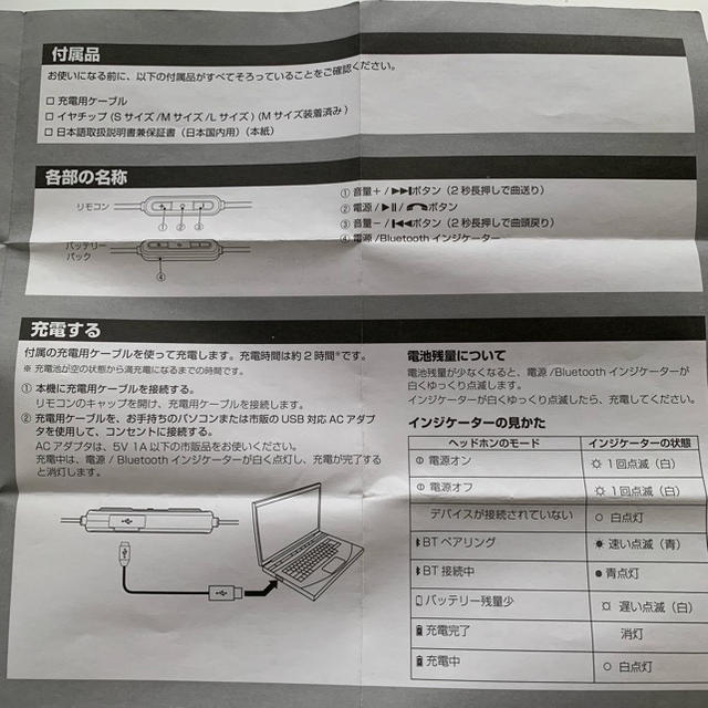 ワイヤレスイヤホン JBL  by HARMAN T110BT ホワイト スマホ/家電/カメラのオーディオ機器(ヘッドフォン/イヤフォン)の商品写真