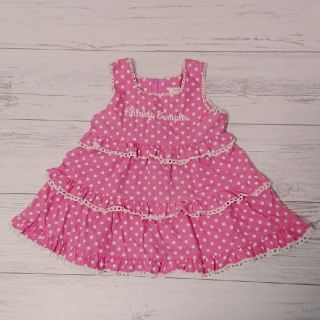 シャーリーテンプル(Shirley Temple)の限定値下げ美品☆シャーリーテンプル ピンクドット フレアワンピース 90cm(ワンピース)