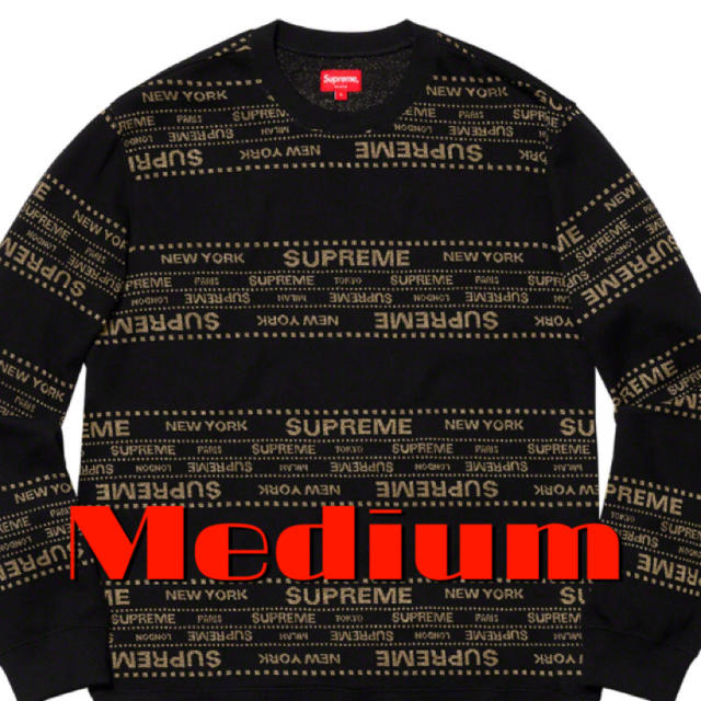 Metallic Jacquard Crewneck Black Medium