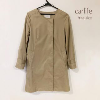 カーライフ(carlife)の[美品] [春物] carlife ノーカラートレンチ(スプリングコート)