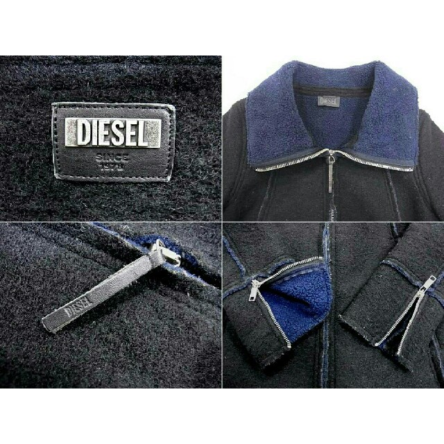 DIESEL(ディーゼル)の【DIESEL】(ディーゼル) カットオフ加工 圧縮ウール コート メンズのジャケット/アウター(ブルゾン)の商品写真