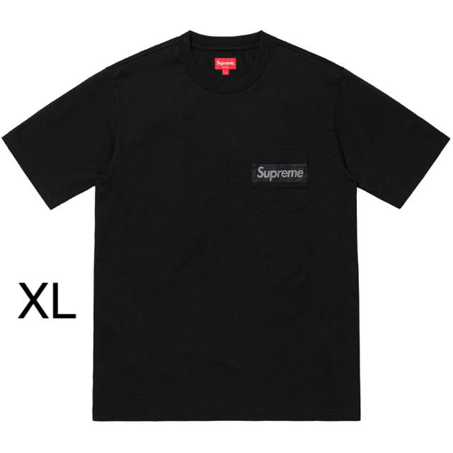 Tシャツ/カットソー(半袖/袖なし)Supreme Mesh Stripe Pocket Tee XL black