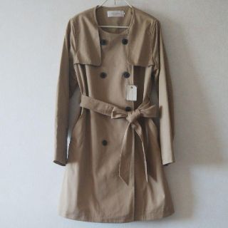 ショコラフィネローブ(chocol raffine robe)の【新品・未使用】ノーカラー トレンチコート  ノーカラートレンチ(トレンチコート)