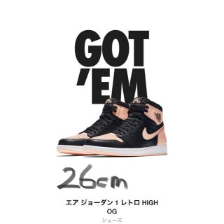 ナイキ(NIKE)のNIKE AIRLORDAN 1 BLACK PINK(スニーカー)