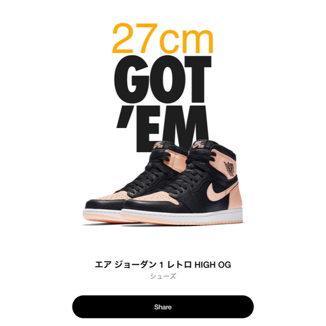 NIKE(ナイキ)のAir Jordan 1 Black Pink メンズの靴/シューズ(スニーカー)の商品写真