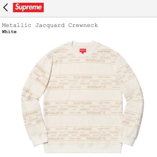 Supreme Metallic Jacquard Crewneck M 黒