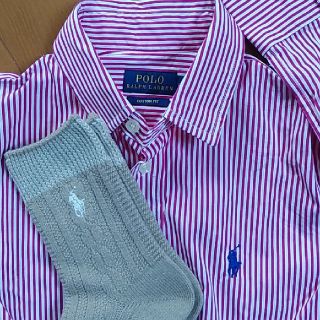 ポロラルフローレン(POLO RALPH LAUREN)の【新品同様】「Polo ラルフローレン」長袖シャツ＆ソックス★S(細身タイプ)(シャツ/ブラウス(長袖/七分))