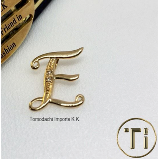 K18金  Small E - Initial ペンダント(チャーム)