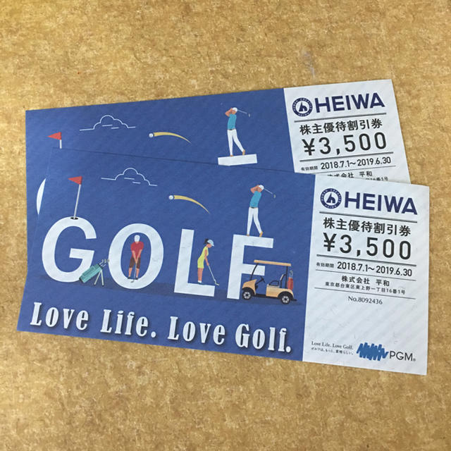 PGMゴルフ優待券 2枚 チケットの施設利用券(ゴルフ場)の商品写真