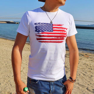 アメリカンイーグル(American Eagle)のLUSSO SURF 星条旗Tシャツ Mサイズ☆ベイフロー RVCA(Tシャツ/カットソー(半袖/袖なし))