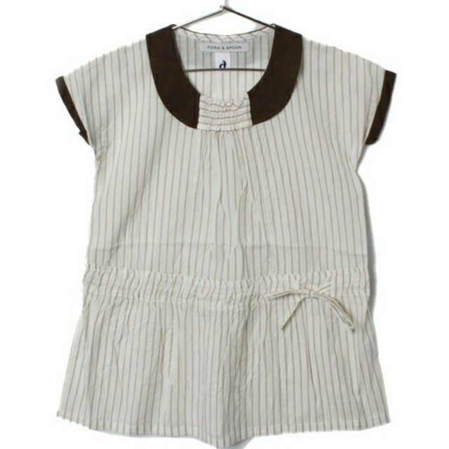 URBAN RESEARCH DOORS(アーバンリサーチドアーズ)のFORK&SPOON リネン衿付ストライプワンピース キッズ/ベビー/マタニティのキッズ服女の子用(90cm~)(ワンピース)の商品写真