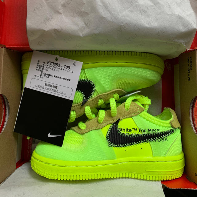 NIKE(ナイキ)の14cm OFF-WHITE × NIKE AIR FORCE 1 VOLT キッズ/ベビー/マタニティのベビー靴/シューズ(~14cm)(スニーカー)の商品写真