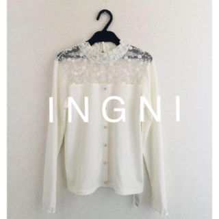 イング(INGNI)の2019最新★ I N G N Iイング★リブヨークレースボタン付トップス(カットソー(長袖/七分))