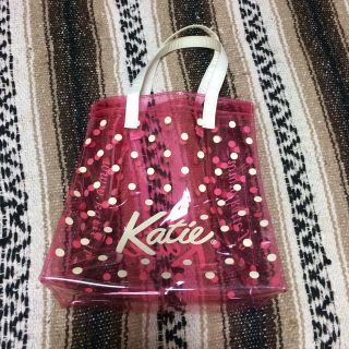 ケイティー(Katie)のkatie♡ドットビニールバッグ♡ピンク(トートバッグ)