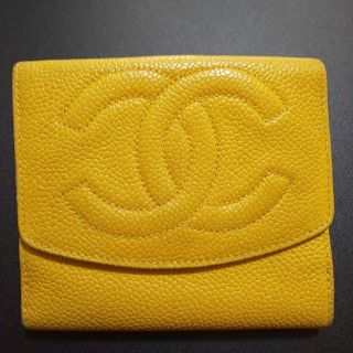 シャネル(CHANEL)の【CHANEL シャネル】折財布 マスタードイエロー(財布)