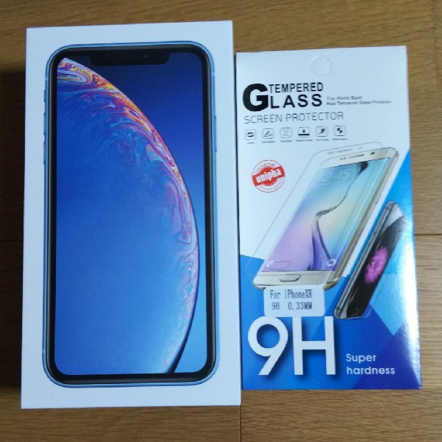 【新品】iPhone XR 64GB ブルー ＆液晶保護フィルム付き