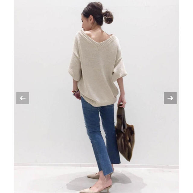 TWINS OF FLORENCE Back Vネック KNIT 黒