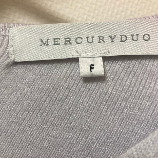 MERCURYDUO(マーキュリーデュオ)のMERCURYDUO レース切替フリンジニットワンピース レディースのワンピース(ひざ丈ワンピース)の商品写真