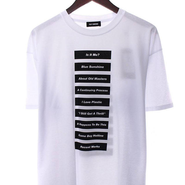 RAF SIMONS 18ss white wording t–shits