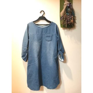 グローブ(grove)の週末 TIMEsale★美品★M デニム風チュニック ワンピース  ワールド(ミニワンピース)