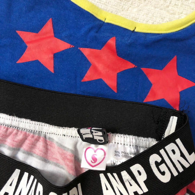 ANAP(アナップ)のANAPGIRL チアガール風 セットアップ ボーダー S 150 ダンス キッズ/ベビー/マタニティのキッズ服女の子用(90cm~)(スカート)の商品写真