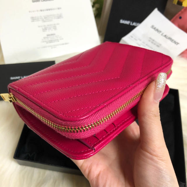 ✨未使用に近い✨　Yves Saint Laurent ミニ財布　クロコ　がま口