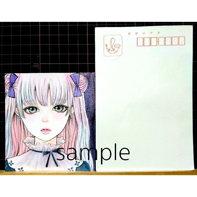 ■ 生原画 ■  ━ sugar pink ━  手描きオリジナルイラスト ハンドメイドのインテリア/家具(アート/写真)の商品写真