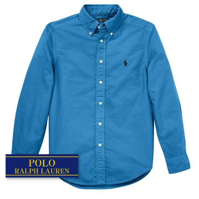 Ralph Lauren(ラルフローレン)の☆新品☆140 ラルフローレン コットンシャツ ブルー 9267 キッズ/ベビー/マタニティのキッズ服男の子用(90cm~)(ブラウス)の商品写真