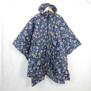 キウ(KiU)の新品 Kiu 撥水防水 レインポンチョ 雨具 フローラネイビー size男女兼用(その他)