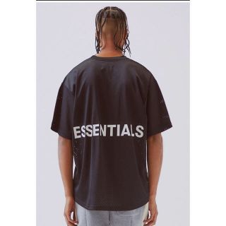 フィアオブゴッド(FEAR OF GOD)のfog essentials Vネックメッシュ半袖Tシャツ Lサイズ 黒 新品(Tシャツ/カットソー(半袖/袖なし))