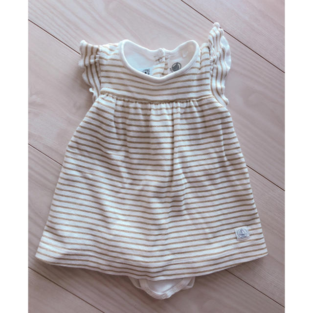 PETIT BATEAU(プチバトー)のPETIT BATEAU ワンピ風ロンパース キッズ/ベビー/マタニティのベビー服(~85cm)(ロンパース)の商品写真