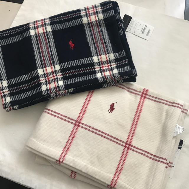 POLO RALPH LAUREN(ポロラルフローレン)の【新品】RALPH LAUREN ハーフコットンブランケットセット100×140 インテリア/住まい/日用品の寝具(毛布)の商品写真