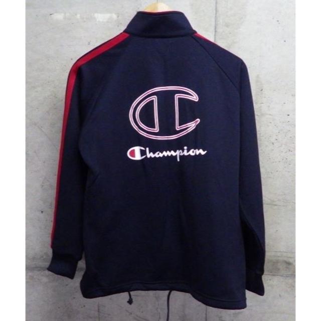 Champion(チャンピオン)のChampionチャンピオン　ジャージ　トラックジャケット　紺×赤　ロゴ160 メンズのトップス(ジャージ)の商品写真