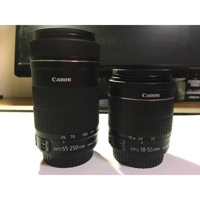 Canon EF-S 18-55mm/55-250mm STM レンズ2本
