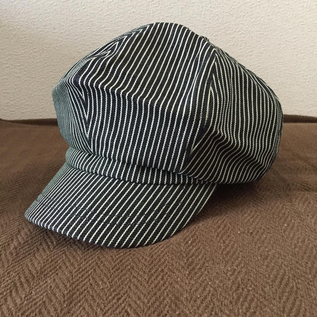 キャスケット ハンチング ストライプ デニム調 メンズの帽子(キャスケット)の商品写真