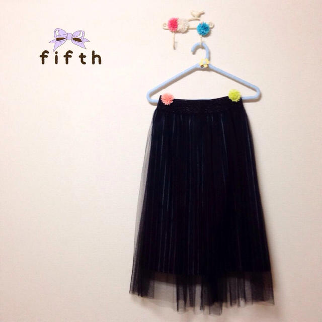 fifth(フィフス)のfifth＊ストライプチュールスカート レディースのスカート(ひざ丈スカート)の商品写真