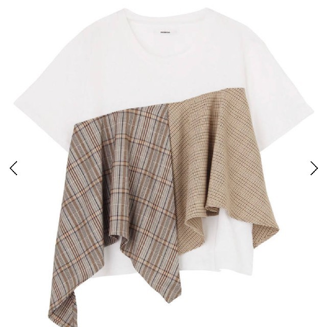 MURUA(ムルーア)のMURUA チェックTシャツ イレヘムコンビTシャツ レディースのトップス(Tシャツ(半袖/袖なし))の商品写真