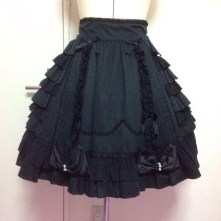 アンジェリックプリティー(Angelic Pretty)の【AngelicPretty】黒SK(ひざ丈スカート)