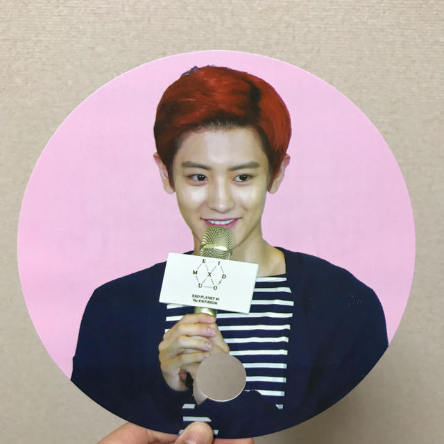 EXO(エクソ)のうちわ チャニョル エンタメ/ホビーのタレントグッズ(アイドルグッズ)の商品写真