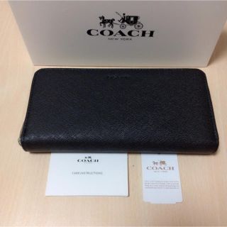 コーチ(COACH)の新品 COACH 長財布 人気 ブラック レザー(長財布)