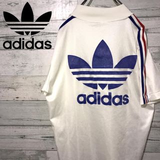 アディダス(adidas)の【激レア】アディダス☆デサント製 ビッグトレフォイルロゴ プルオーバー 90s(Tシャツ/カットソー(半袖/袖なし))