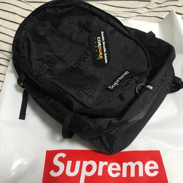 約19cm【正規品】Supreme /  2019SSバックパック リュック/Black