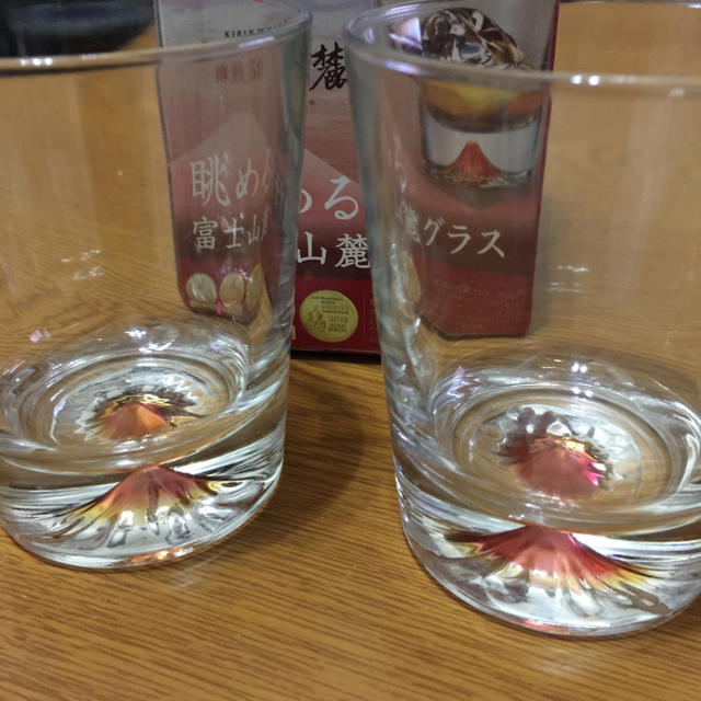 眺める富士山グラス 富士山麓グラス 2個セット