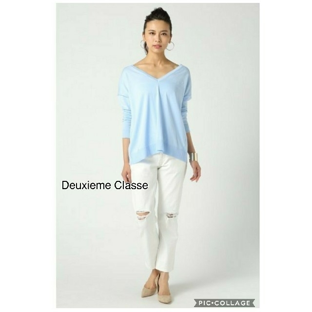 DEUXIEME CLASSE(ドゥーズィエムクラス)の【Deuxieme Classe】COTTON Vネック ニット◆ レディースのトップス(ニット/セーター)の商品写真