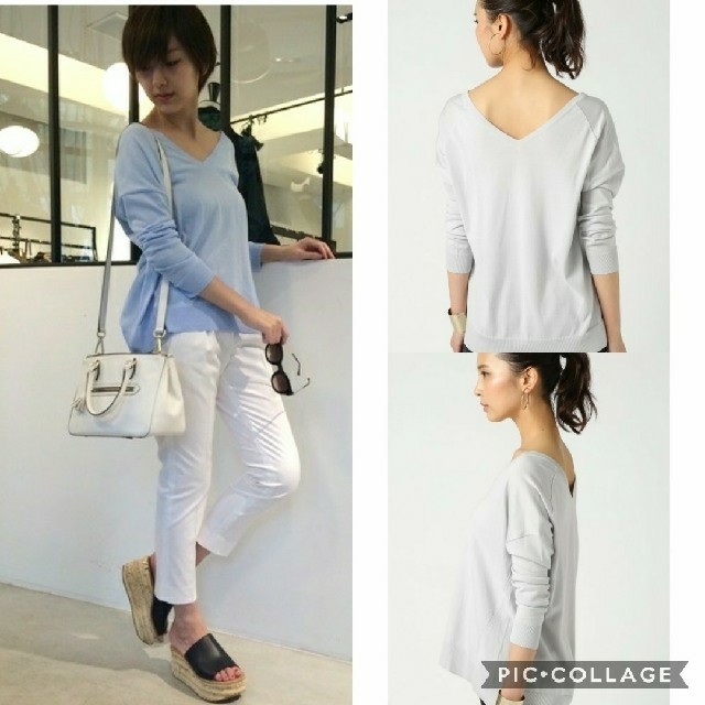 DEUXIEME CLASSE(ドゥーズィエムクラス)の【Deuxieme Classe】COTTON Vネック ニット◆ レディースのトップス(ニット/セーター)の商品写真