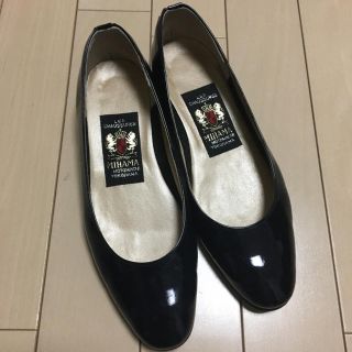 ギンザカネマツ(GINZA Kanematsu)のかねまつ ローヒールパンプス ネイビーパテント(ハイヒール/パンプス)