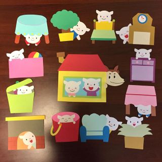 壁面飾り「おおかみと７匹のこやぎ」 保育 幼稚園 施設(その他)