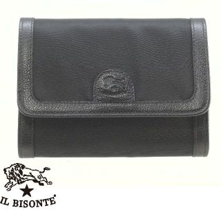 イルビゾンテ(IL BISONTE)の新品★ILBISONTE 二つ折財布 黒／黒 C0522 イルビゾンテ(折り財布)