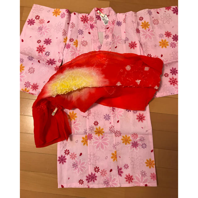 女児用ゆかた 100cm キッズ/ベビー/マタニティのキッズ服女の子用(90cm~)(甚平/浴衣)の商品写真